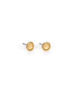 Matte Gold Round Earrings in zamak - Contemporary Jewelry