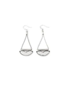 Silver Half-Moon Earrings in zamak - Designer Jewelry