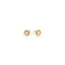 Matte Gold Earrings with Pearl - Modern Elegance