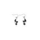 Silver Earrings with Black Epoxy - Modern Design