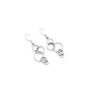 Antique Silver Linked Circles Earrings - Best Seller