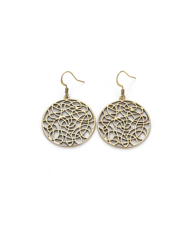 Interwoven Round Gold Earrings - Timeless Elegance