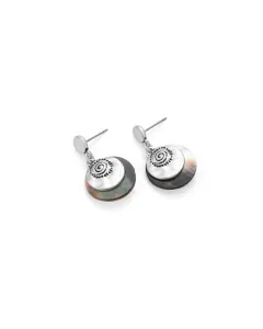 Mother of Pearl Round Earrings - Natural Elegance