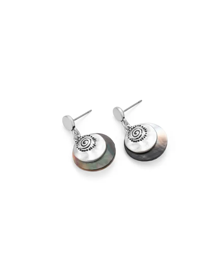 Mother of Pearl Round Earrings - Natural Elegance