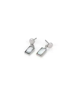 Rectangular Mother of Pearl Earrings - Antique Elegance