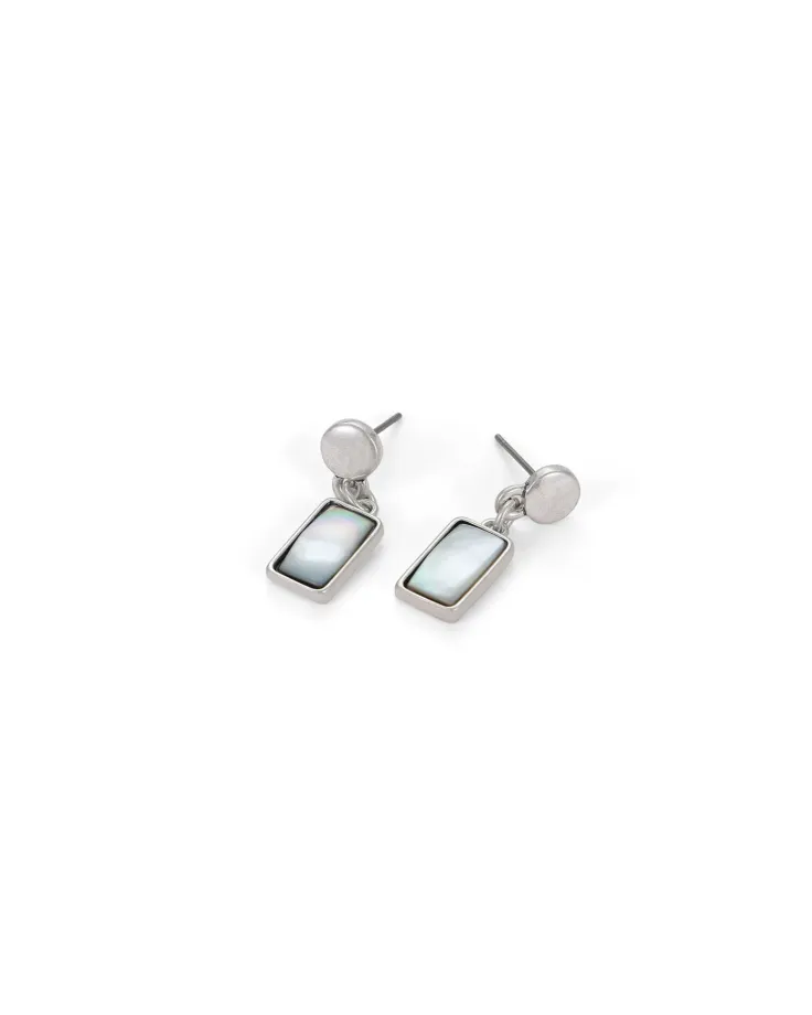 Rectangular Mother of Pearl Earrings - Antique Elegance
