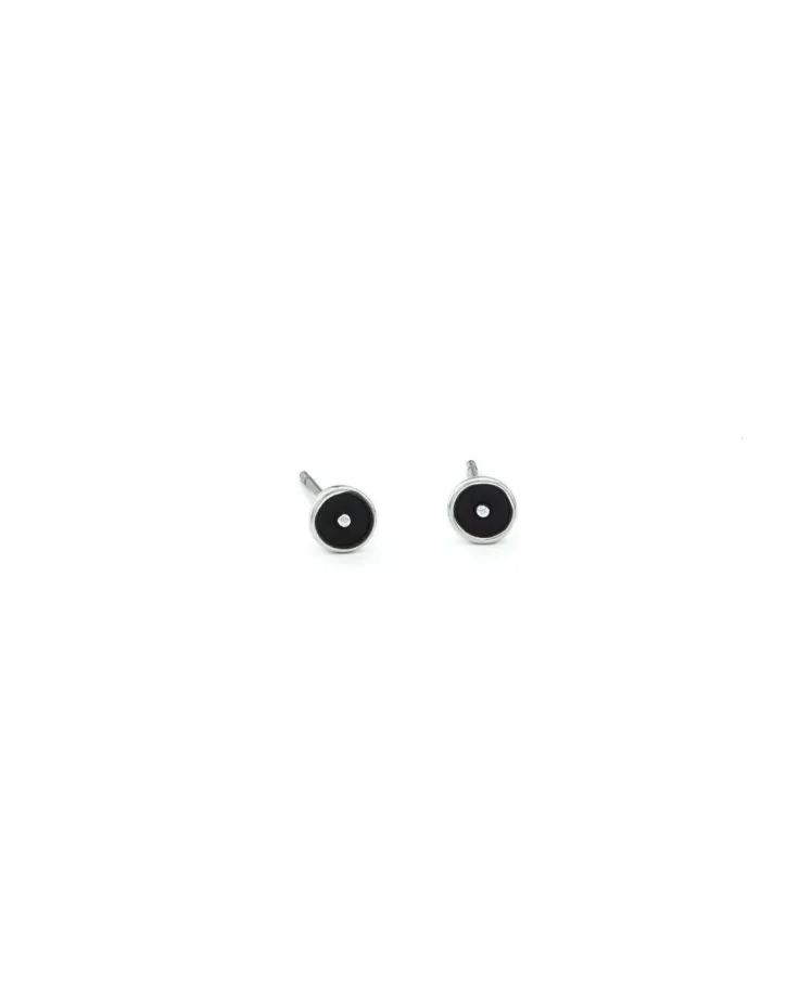 Round Black Studs - Modern Elegance