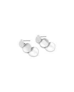 Silver Triple Disc Earrings - Best Seller