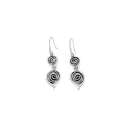 Antique Silver Spiral Drop Earrings - Artistic Elegance