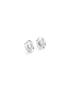 Matte White Irregular Stud Earrings - Modern Elegance