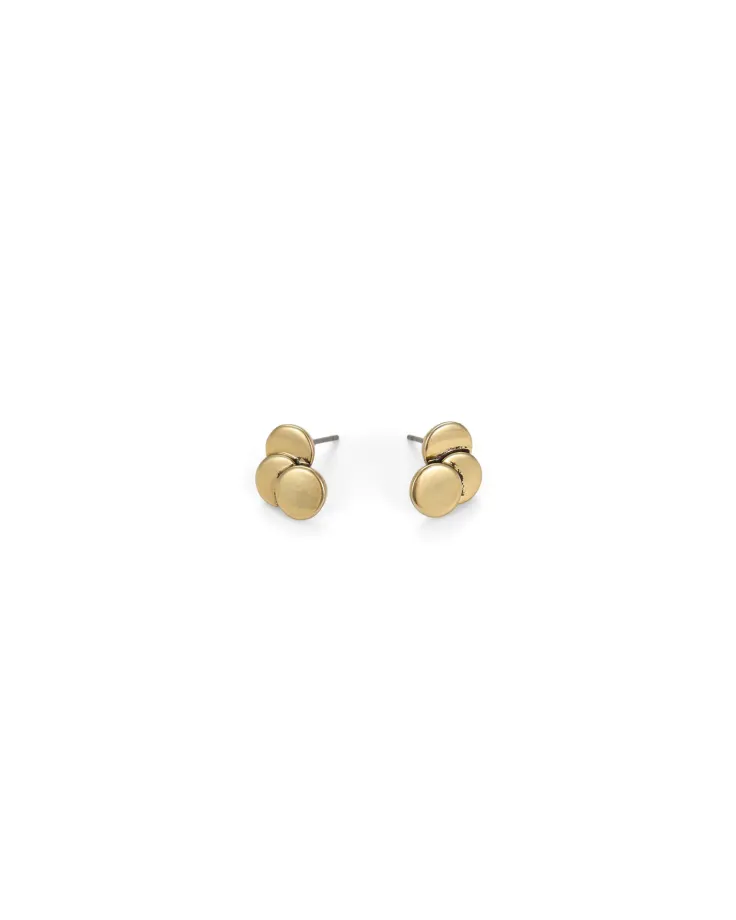 Golden Disc Stud Earrings – Elegant Designer Jewelry