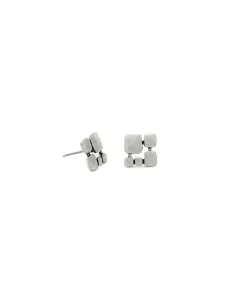 Square Earrings in Aged Silver - Sleek modern design