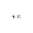 Square Earrings in Aged Silver - Sleek modern design