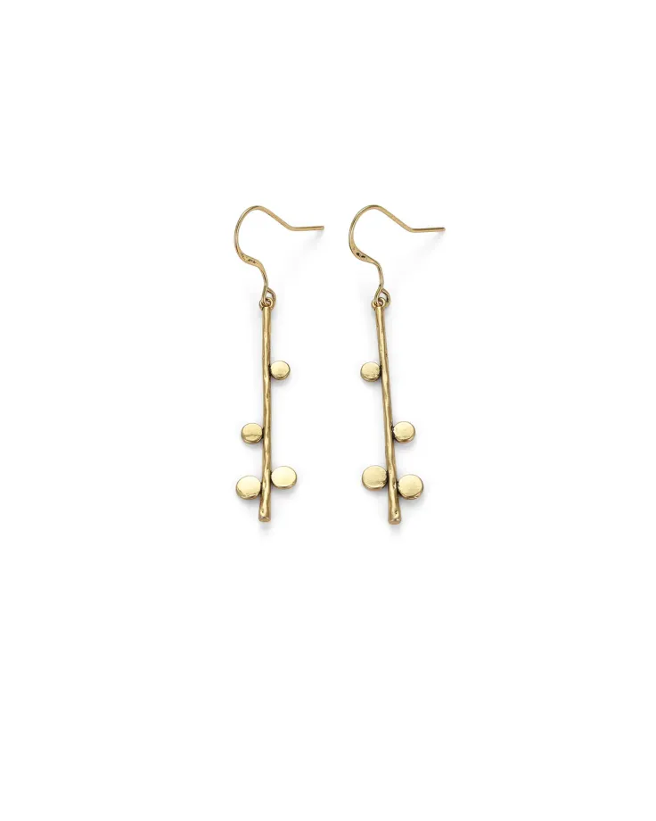 Long Gold Earrings - Modern geometric design