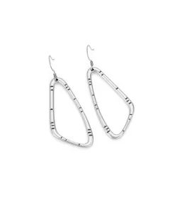 Sculpted Silver-Finish Earrings - Modern and textured design