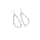 Sculpted Silver-Finish Earrings - Modern and textured design