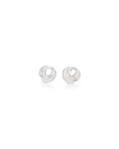 Silver-Plated Earrings - Design with Matte White Finish