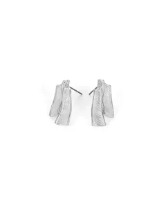 Textured Earrings - Matte White Finish and Texture