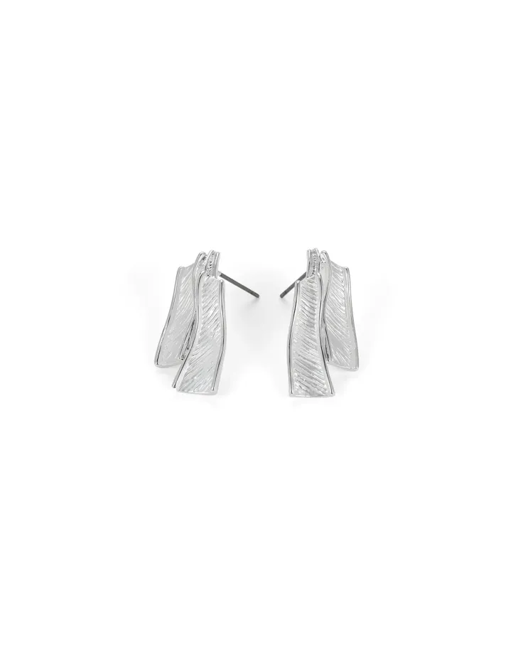 Textured Earrings - Matte White Finish and Texture