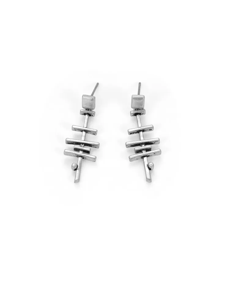 Silver-Plated Earrings - Minimalist Design Japanese Style