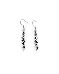 Silver-Plated Earrings - Relief Details and Modern Design
