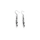 Silver-Plated Earrings - Relief Details and Modern Design