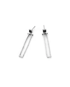 4.5 cm antique silver drop earrings with irregular lines