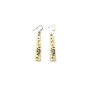 Gold-Plated Earrings - Geometric Cut-Out Design
