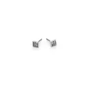 Square Silver-Plated Earrings - Vintage Finish and Engraved Details