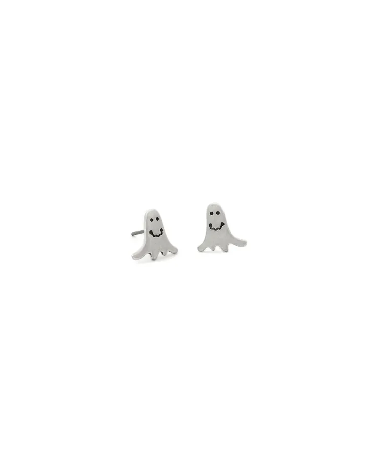Silver-Plated Ghost Earrings - Unique Design