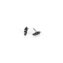 Silver-Plated Feather Earrings - Vintage Finish and Engraved Details