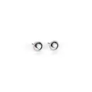 Elegant silver-finish stud earrings with mother-of-pearl