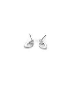 Modern silver-finish stud earrings with a unique design