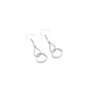 Silver-finish drop earrings with snake chain