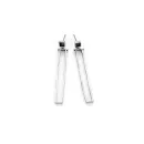 5.5 cm antique silver drop earrings with irregular lines