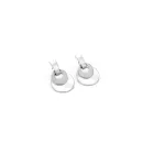 Silver zamak drop earrings with layered discs