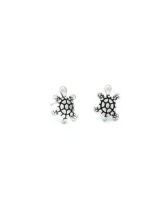 Silver Turtle Stud Earrings in zamak - Unique Jewelry