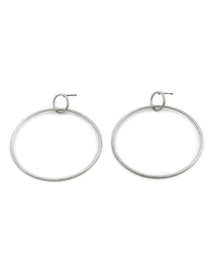 Elegant silver-plated hoop earrings